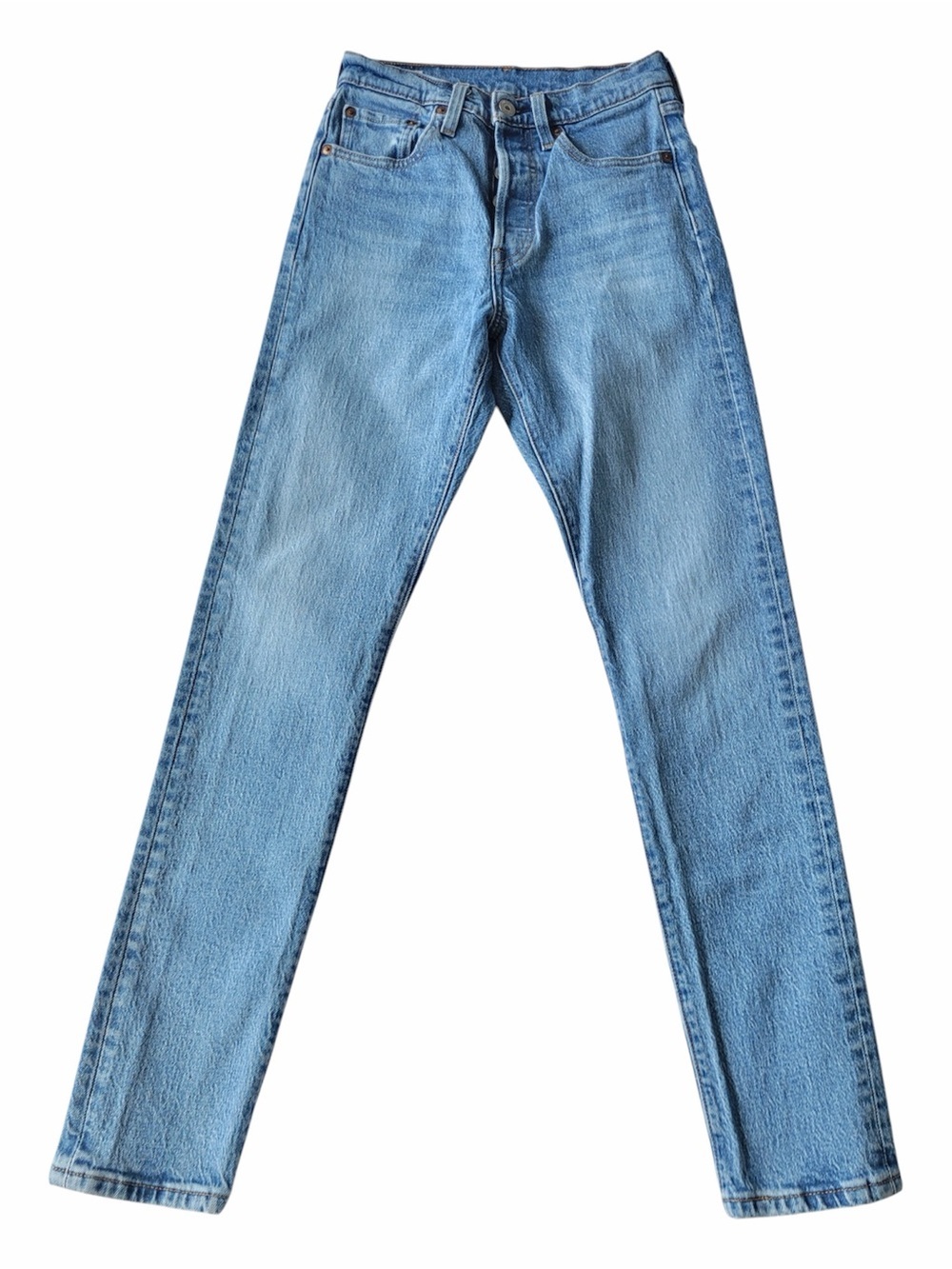 ✅ Levi's Premium Denim High Rise Light Blue Classic 501 style Jeans size 24